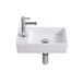 Adema Fuente robinetterie de lavabo – 41x22x10 cm – céramique blanc brillant – trou de robinetterie à gauche – robinetterie chromée