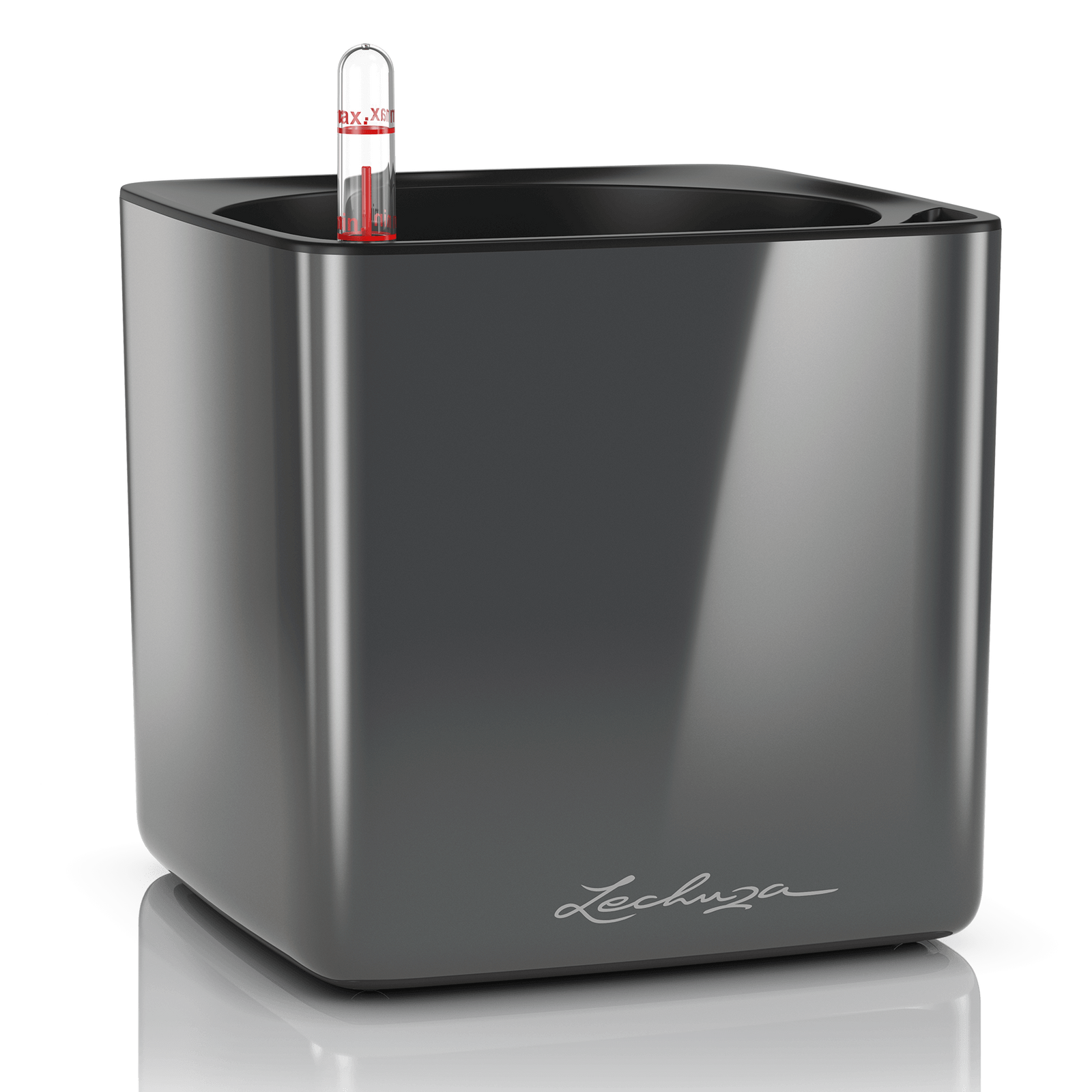 Lechuza Cube - Plantenbak - Zwart - 16x17x17cm