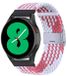 By Qubix - Braided Nylon Watch Strap for Garmin Venu 4 (45mm) - White/Pink - 22mm