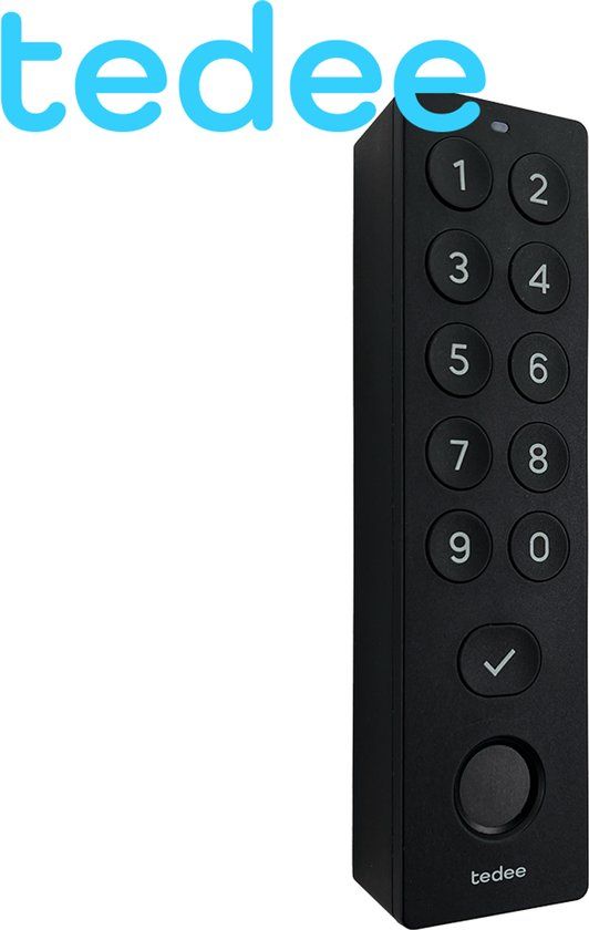 Tedee Keypad Pro Zwart | Toegangscode & Vingerafdruk | tot 100 codes en vingerafdrukken | permanent of tijdelijke toegang | geschikt voor short-stay verhuur | Bluetooth