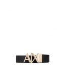 Armani Exchange Essenial, dubbelzijdig, metalen logo riemplaat voor heren, zwart/marineblauw, 32