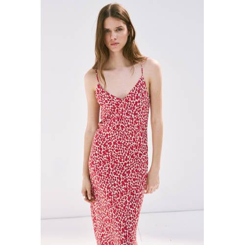 Mango Red Floral Midi Dress