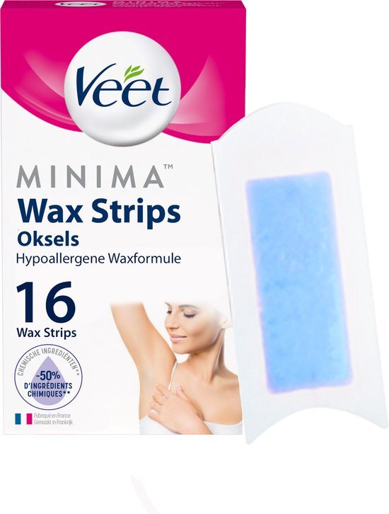 Veet Ontharingsstrips - Oksels - Hypoallergene Minima – 16 stuks, 3059944026758