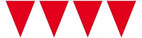 Merkloos / Sans marque Folat Bv Vlaggenlijn met Feestvlaggetjes in XL formaat - rood - 10 meter - plastic - versiering