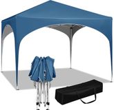 Merkloos Pavillon Bleu 3x3m Polyester Imperméable Métal Pliable