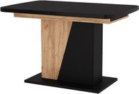 Vicco Eettafel Fenaro, Zwart/Goudkleurig Eiken, 120-160 x 80 cm uitschuifbaar