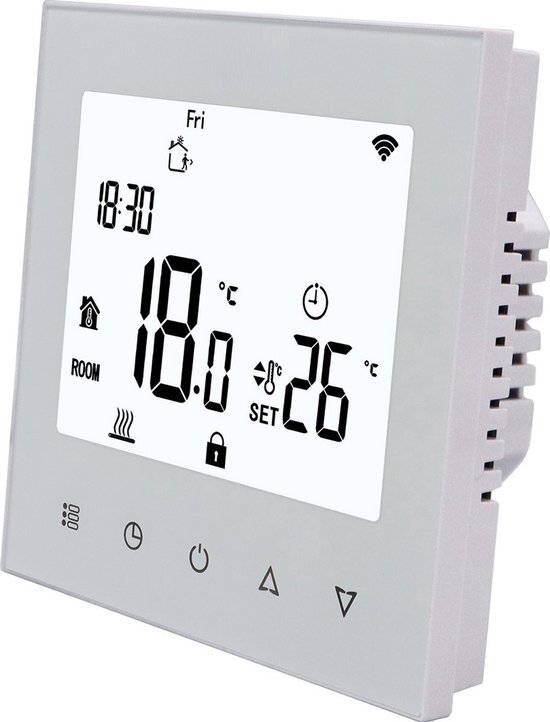 Quality Heating Elektrische vloerverwarming thermostaat programmeerbaar touch screen PRF-78 wit