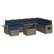 vidaXL - 9-delige Loungeset met Kussens, Poly Rattan, Acacia, Grijs