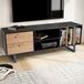 WOHNLING Dressoir 150 cm, meuble TV, étagères, meuble TV, meuble TV, noir