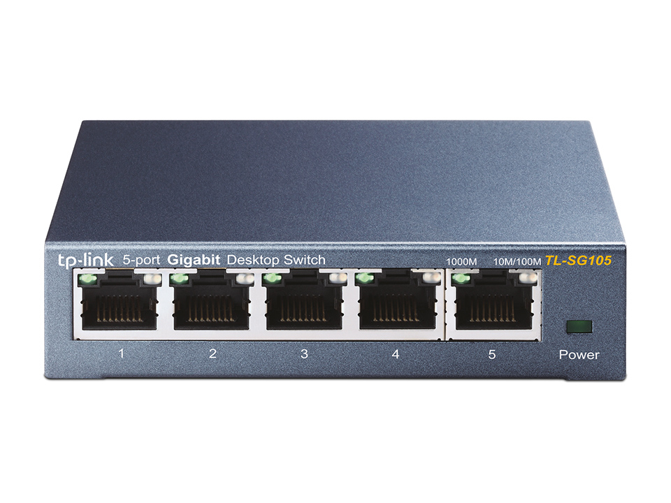 TP-Link TL-SG105 5-Port Gigabit Ethernet Switch - Unmanaged - Black