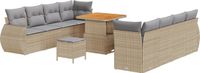 vidaXL Tuinbank - Set - 11 - st - Beige - poly - rattan