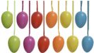 Decoris Paaseieren - 18x stuks - gekleurd - kunststof - decoratie eieren - 6 cm - Paaseitjes voor Paastakken - Paasversiering