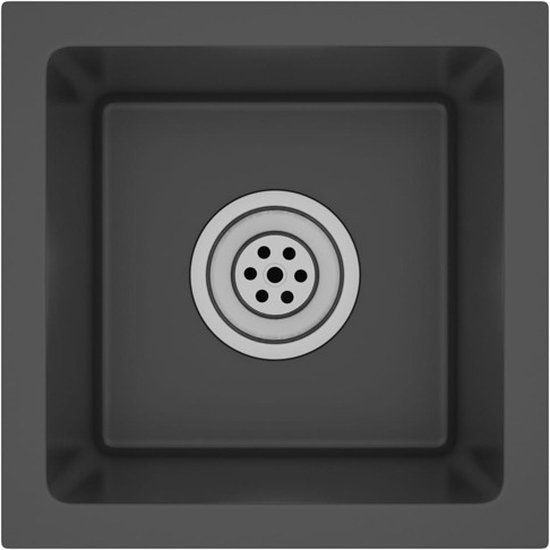 vidaXL - Gootsteen - handgemaakt - roestvrij staal zwart - Rechthoek - 30x30x20 cm