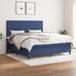 Maison Exclusive - Sommier à lattes de lit avec matelas bleu 180x200 cm tissu
