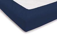 PENSIERI DELICATI Bedlaken voor eenpersoonsbed 90 x 200 cm, eenkleurig hoeslaken met 25 hoeken, 100% katoen, gemaakt in Italië, kleur blauw