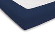 PENSIERI DELICATI Bedlaken voor eenpersoonsbed 90 x 200 cm, eenkleurig hoeslaken met 25 hoeken, 100% katoen, gemaakt in Italië, kleur blauw