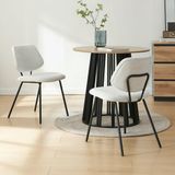 en.casa Eetkamerstoel Köma set van 2 lichtgrijs en zwart
