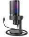 FIFINE A9S - Gaming Microfoon - Dynamisch USB - RGB - Ruisonderdrukking - Touch Mute - PC/PS4/PS5 - Zwart