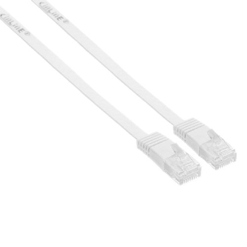 Inline Flat patch cord UTP Cat.6 5m White