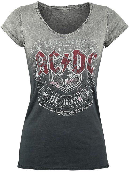AC/DC Let There Be Rock Dames T-shirt - grijs/donkergrijs - XXL