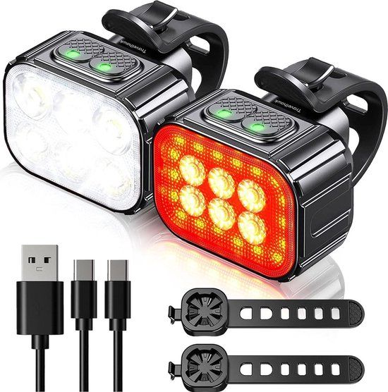 Travelhawk Fietsverlichting set – oplaadbare led voor- en achterlamp