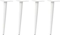 Pieds de table basse forme conique 4 pièces 30-31 cm acier blanc