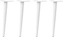 Pieds de table basse forme conique 4 pièces 30-31 cm acier blanc