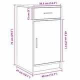 vidaXL - Kaptafel - 2-delig - Bruin - 40 x 41 x 75 cm - Bewerkt hout