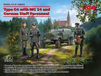 ICM Modelbouwpakket Auto - 24024 Mercedes-Benz Type G4 - with MG 34 and German Staff Personnel Plastic - 1:35 - Modelbouw