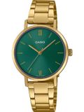 Casio Montre Femme Vert/Doré Analogique Quartz 30 mm