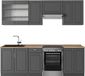 Vicco Fame-Line Complete keukeneenheid – 240 cm, WB Eik Anthrazit-Gold Landhaus
