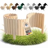 Floranica Bedrand Gazonrand Hout 30 x 200 cm Natuurhout Tuinhek Rolrand Palissade Houten hek tuinafscheiding