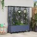 vidaXL Verhoogd bed met trellis en dak Grijs Kunststof 163,5 x 40 x 142 cm