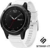 Strap-it Garmin Fenix 5 / 6 siliconen bandje - wit