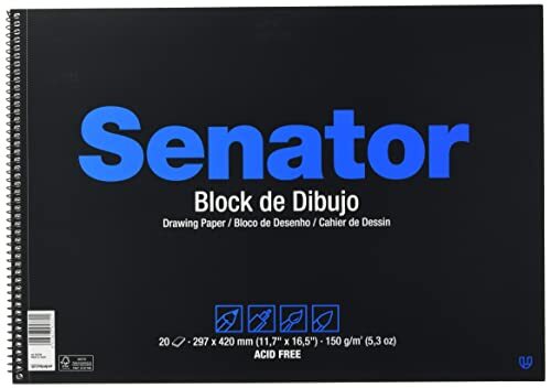 Unipapel Blocks 37002110 Senator tekenblok, microgeperforeerd, papier 150 g/m², met massa gelijmd, FSC-gecertificeerd, A3