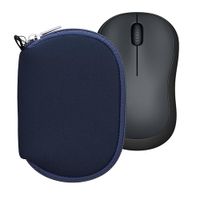 kwmobile computermuis hoes geschikt voor Logitech M220 SILENT / M235 / M185 hoesje - Muis beschermhoes met rits - Mouse case van neopreen in donkerblauw