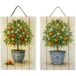 Grimaldi Ornement de jardin en toile imprimée 2u - Style naturel et coloré