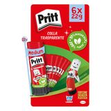 Pritt 6 x 22 g lijmstift voor kinderen, veilig en betrouwbaar, Pritt lijm voor knutselen en knutselen, met sterke grip voor school en kantoor, 6 sticks x 22 g