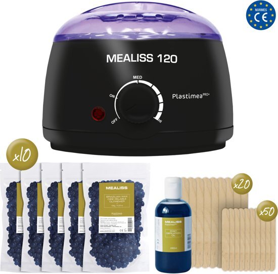 PLASTIMEA Epilatie Set - KIT MEALISSÂ®120 - wax ontharen- 1kg wax - 250ml olie