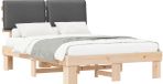vidaXL Bedframe with Upholstered Headboard Dark Grey 160 x 200 cm