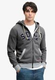 Superdry SD&Co. Hoodie met rits relaxed pasvorm Heren Katoen/Polyester Ankergrijs gemêleerd Maat S