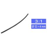 TRU COMPONENTS 1571483 Krimpkous zonder lijm Zwart 12 mm 4 mm Krimpverhouding:3:1 per meter