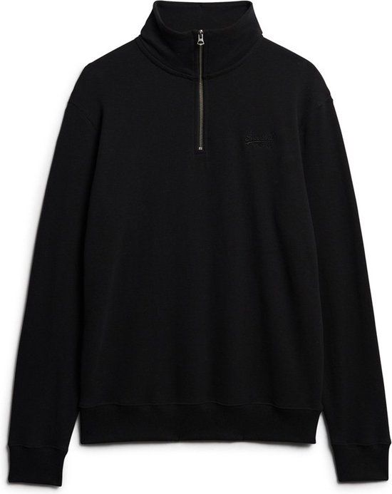 Superdry Sweater Essential Logo Henley Zwart - Maat S - Mannen