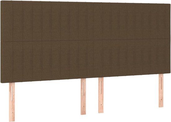 vidaXL Hoofdbord donkerbruin stof 200x5x118/128 cm