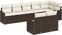 vidaXL Tuinbank - Set - Bruin - Polyrattan
