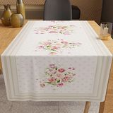 PETTI Artigiani Italiani Tafelloper, keukenloper, tafelloper, digitale print, shabby stippen taupe, 100% Made in Italy