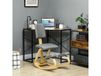 HOMCOM Chaise ergonomique bois bascule avec dossier gris