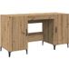 Bureau Table De Travail Table D'Écriture Chêne Artisan 140 X 50 X 75 Cm Bois D'Ingénierie