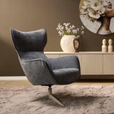 Merkloos / Sans marque Starfurn - Fauteuil Julia - Grijs - 78x76x102 cm