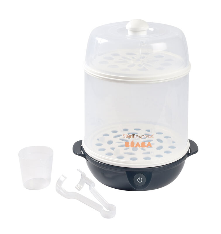 BEABA Evolutive Express Elektrische sterilisator - Blauw/Transparant - 6 flessen - 6 min. sterilisatie
